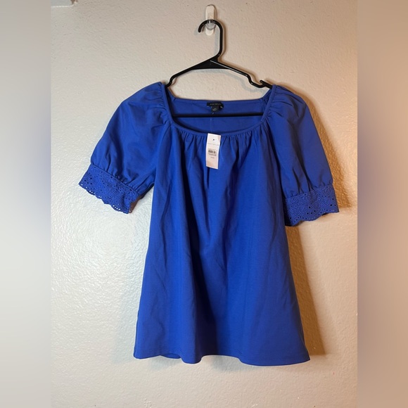 ANN TAYLOR Eyelet Square Neck Top NWT XXS - Picture 4 of 6